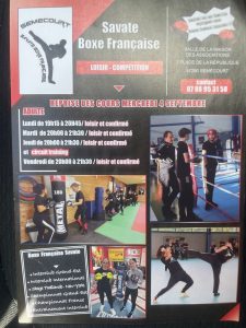 flyer verso pour l'association de boxe dans la ville de Semécourt